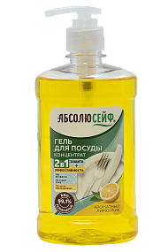 Гель ДЛЯ ПОСУДЫ АБСОЛЮСЕЙФ 2в1, ароматный лимон